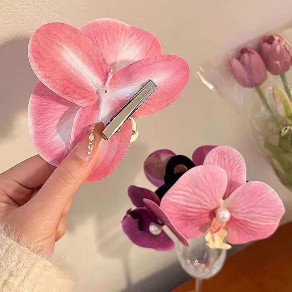 Orchid Phalaenopsis - مشبك شعر فراشة زهرة الأوركيد منقار