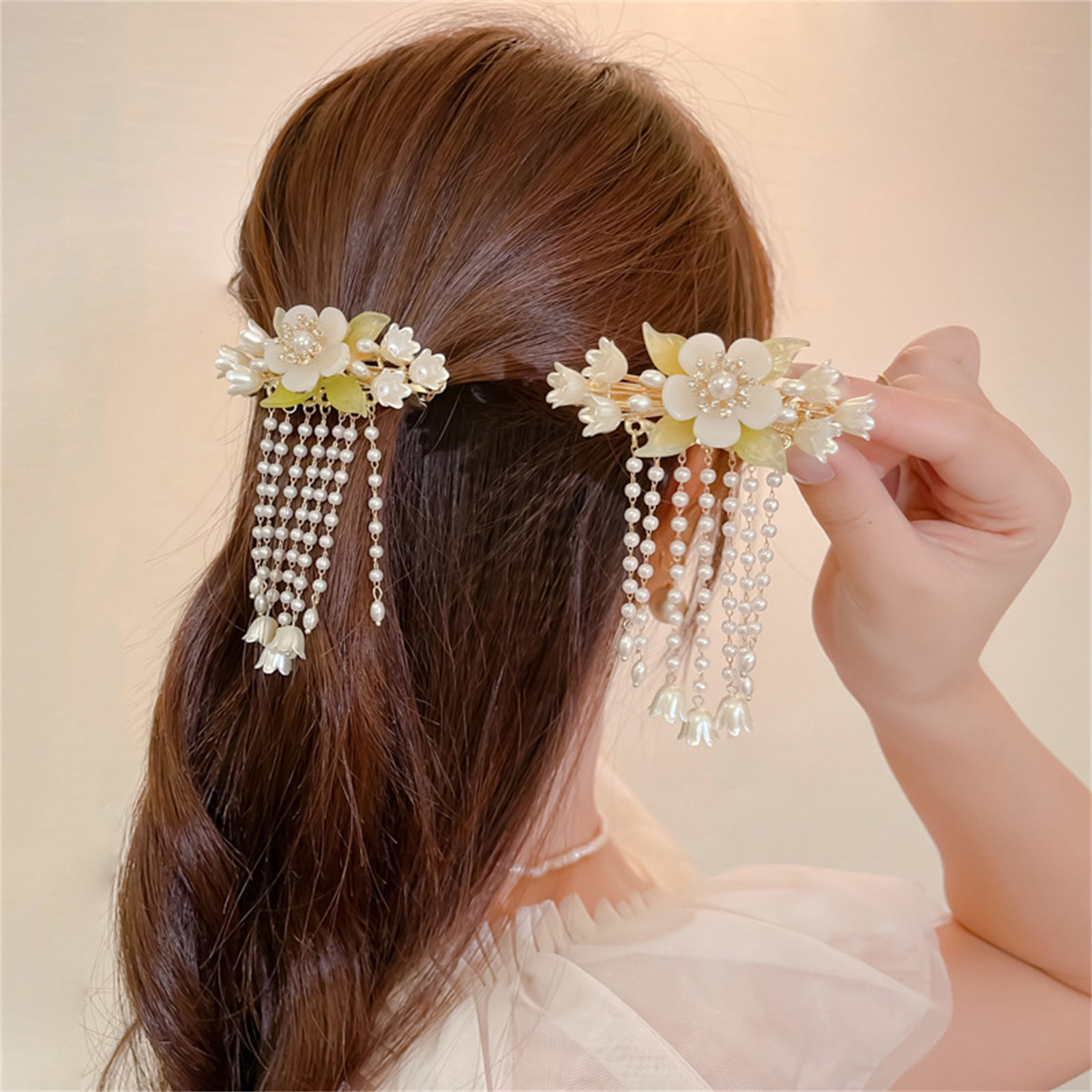 خمر زهرة شرابة مشبك شعر للنساء - مراجعة Orchid Phalaenopsis وسعره